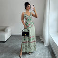 Amazon fashion cross-border women's retro sweet new slit dress