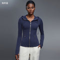 Women's yoga jacket - slim fit, hooded cardigan, running & fitness long sleeve top - daw204-2