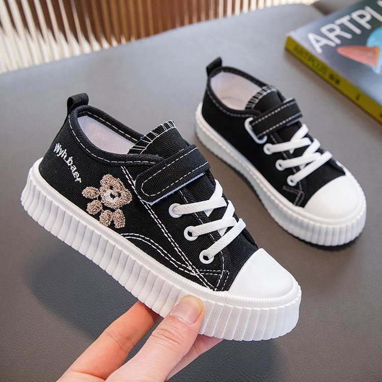 Korean version of children's canvas shoes 2025 summer new girls cloth shoes fashion boys board shoes soft soles boys classmates tide
