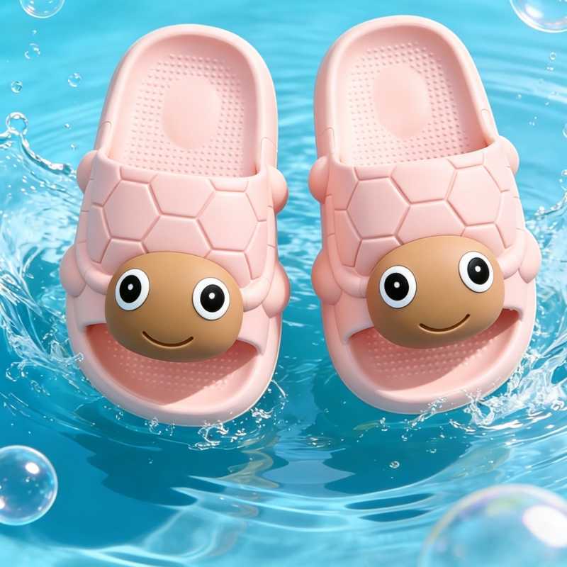 Turtle kids' slippers - cute  new design - summer indoor anti-slip bathroom slides for boys and girls - matching family set