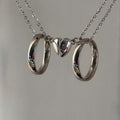 European and american cross-border minimalist double-layer irregular circle necklace, light luxury niche heart patchwork jewelry necklace, couple's style
