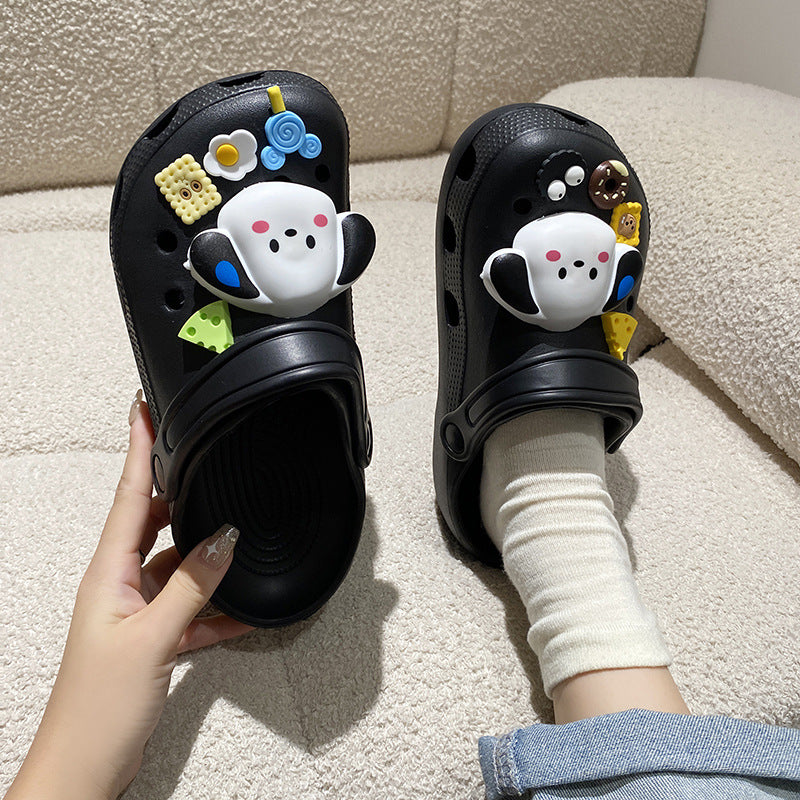 Crocs women's outwearsummer2023new arrival non-slip eva cartoon toe cap slippers light elastic non-slip two-wear sandals