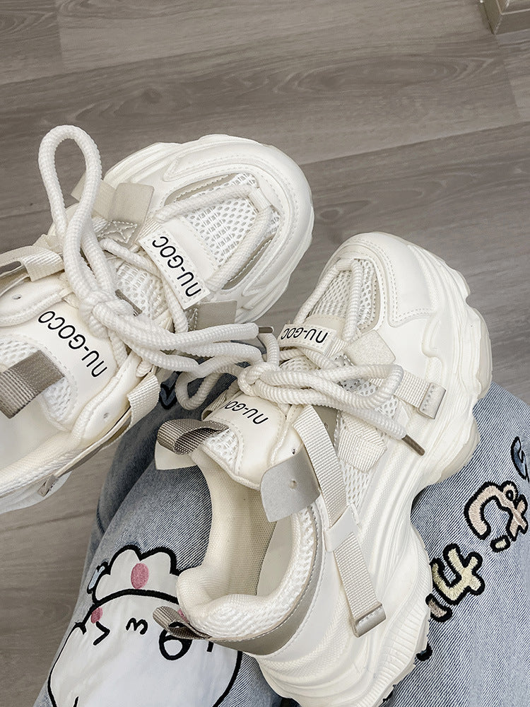 2026 new women's chunky sneakers: trendy dad shoes, platform, height increasing, slimming, versatile casual athletic shoes, lightweight student shoes