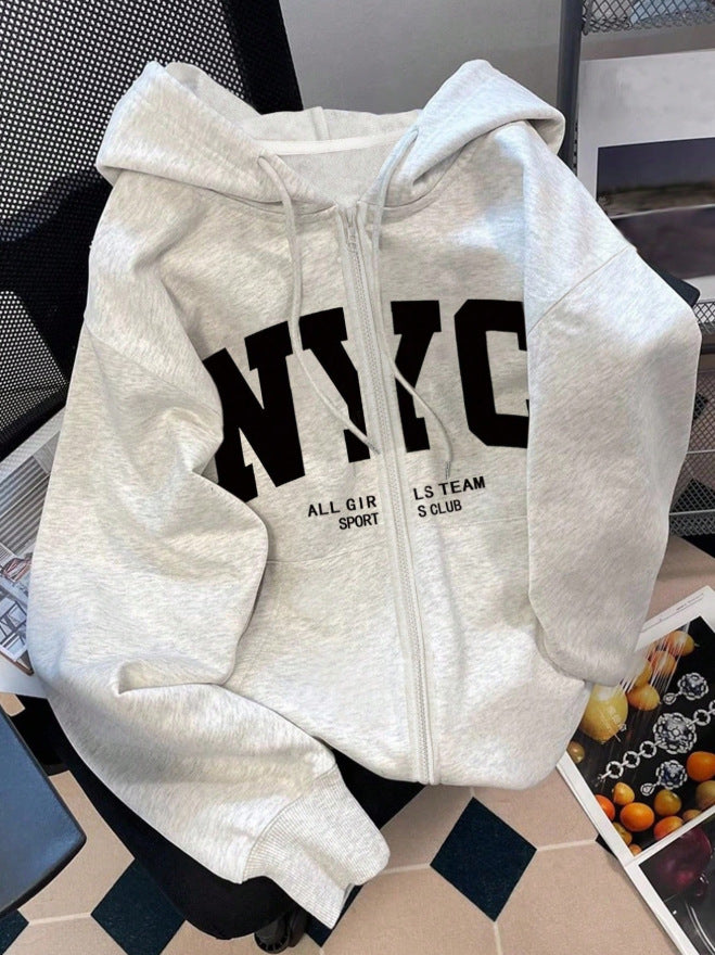 Amazon  european and american cross-border new casual loose-fit printed letter hoodie