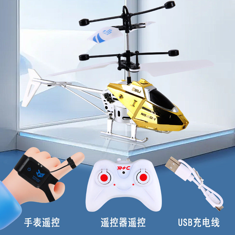 Remote control toy airplane 3.5 channel alloy rc helicopter, durable and crash-resistant with lights - cross-border wholesale