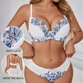 Wholesale cross-border embroidered floral sexy lingerie for women - push-up, anti-sag, breathable bra set (suitable for larger busts)