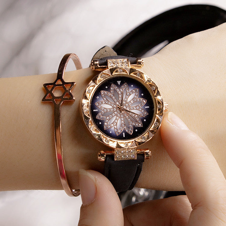 Wholesale watches from the manufacturer, women's watches, diamond-encrusted women's watches, casual frosted leather strap quartz watches, women's watches⌚kids