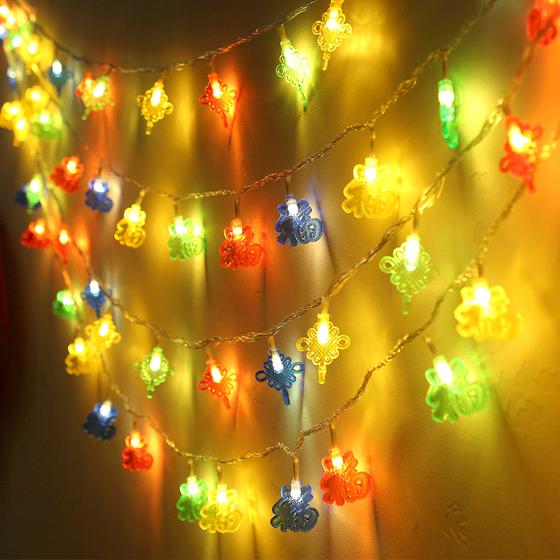 Directly from the manufacturer LED lights small light string red lanterns Chinese knot Lantern Festival New Year Spring Festival decorative battery flash