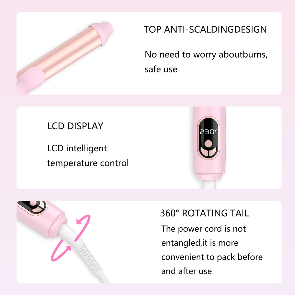 Cross-border multi-function curling iron, automatic curling hair, large wave curling hairdresser, clipper, ceramic rotating electric curling iron.