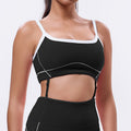 nude bra with breast pads outwearintimates shoulder straps contrast color bra shorts yoga suit suspenders fitness wear for women