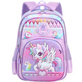 New unicorn trolley backpack set for elementary school students - cute cartoon design, three-piece set, large capacity, unisex