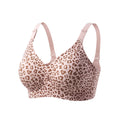 wireless seamless intimates lift push up plaid soft support leopard print plus size seamless bra