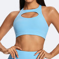 eco-friendly nylon high-stretch yoga set - versatile outdoor sports & fitness apparel with beautiful back design yoga bra