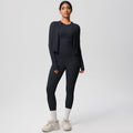 Solid color new outdoor casual quick-dry sports yoga outfit - tight-fitting, butt-lifting, pocketed shorts - fitness naked feel three-piece set