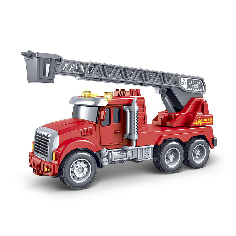 children's inertia fire engineering story car light music early education story machine boy kids toy car model