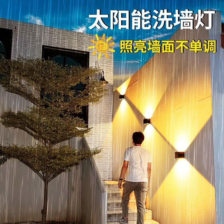 Solar outdoor lights - landscape decorative lighting for courtyards, villas, balconies, gardens, and walls - waterproof outdoor wall lights and wash lights