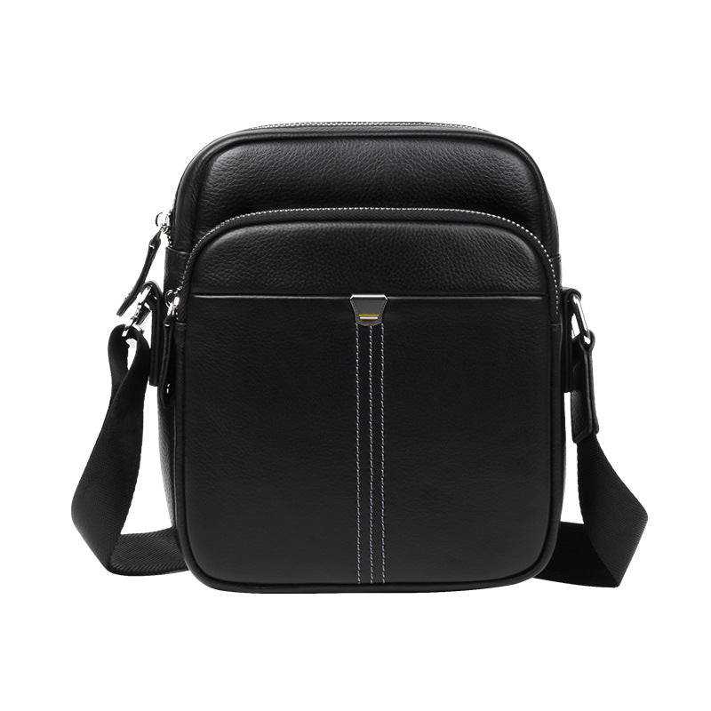 Fashion first layer cowhide shoulder bag business leisure trend men's leather bag high sense lightweight shoulder messenger bag