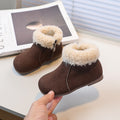 Girls' lambswool snow boots - new  collection: kids' retro fuzzy ankle boots, plush-lined flat winter cotton shoes