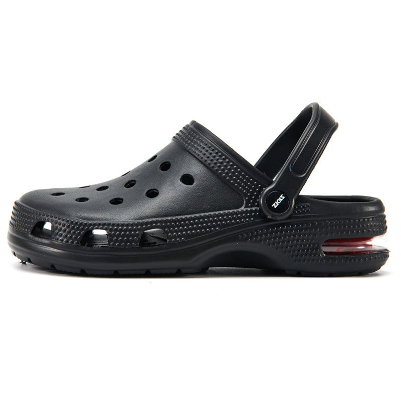 Cross-border large-size air cushion slippers men's summer sandals outdoor hole shoes outside beach sandals household half mop wholesale