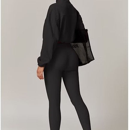 Pre-sale  high-elastic stand-up neck yoga long-sleeved outdoor running sports jacket women's fitness wear yoga top long-sleeved