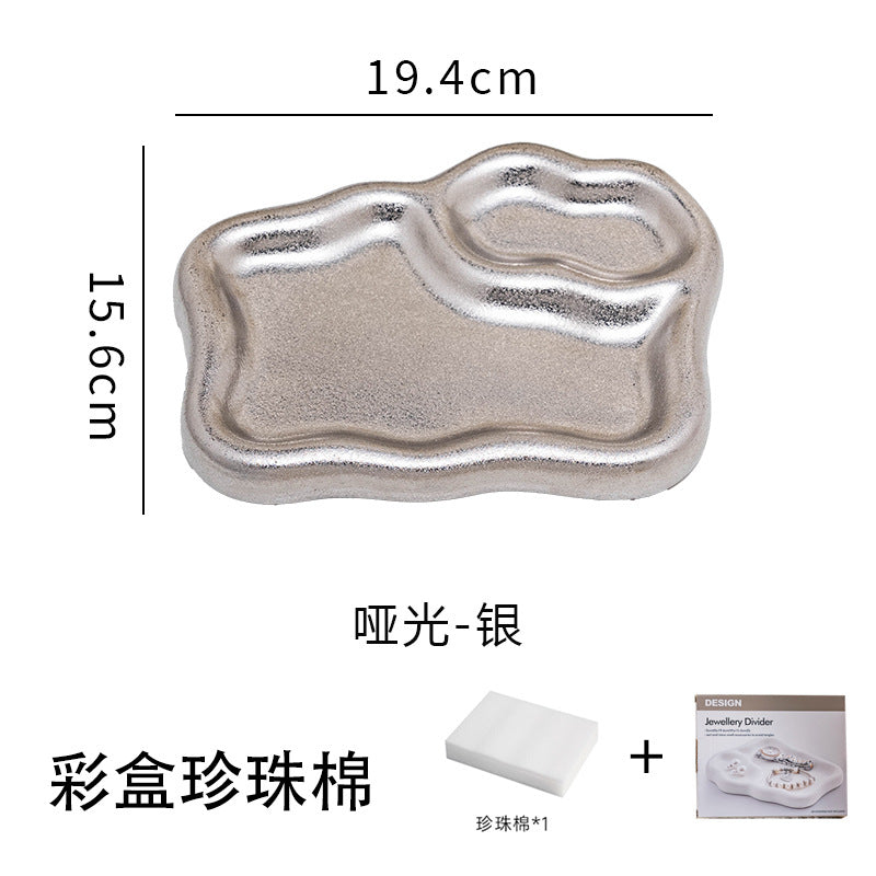 Insaccessible luxury ceramic storage jewelry tray stylish high-value desktop ornaments entrance ring key storage tray