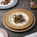 Ins embossed light luxury ceramic dinner plate - nordic high-end style for restaurants, hotels, steak, and dim sum presentation