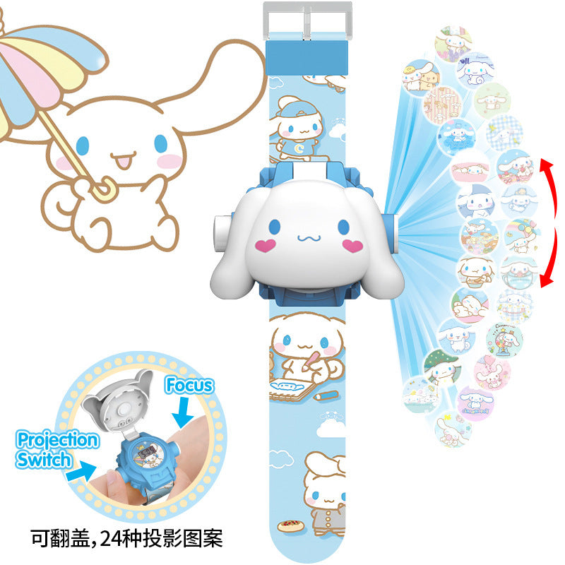 Elsa princess kids watch toy kuromi projection girls kindergarten girls 3 years old cartoon electronic watch