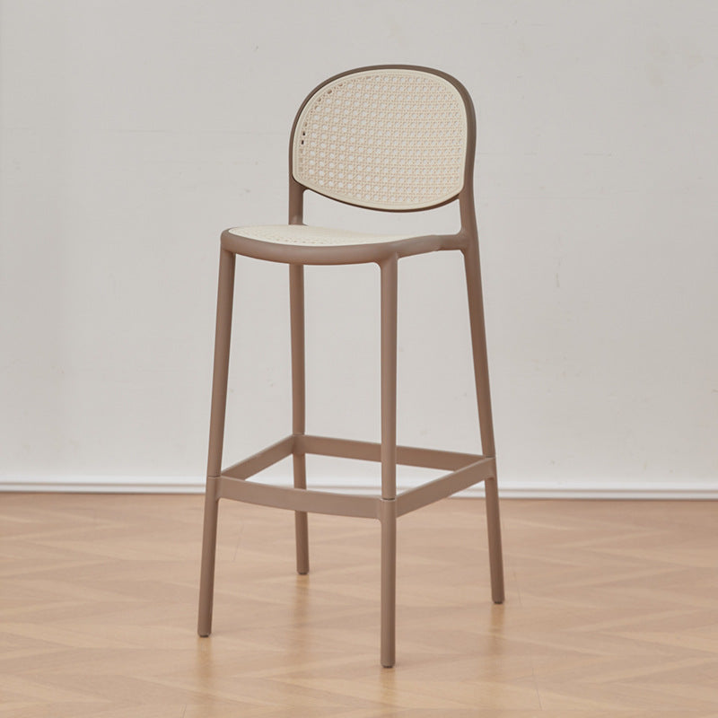 Modern casualfor home high chair scandinavian plastic bar chair rattan back bar chair balcony bar front chair