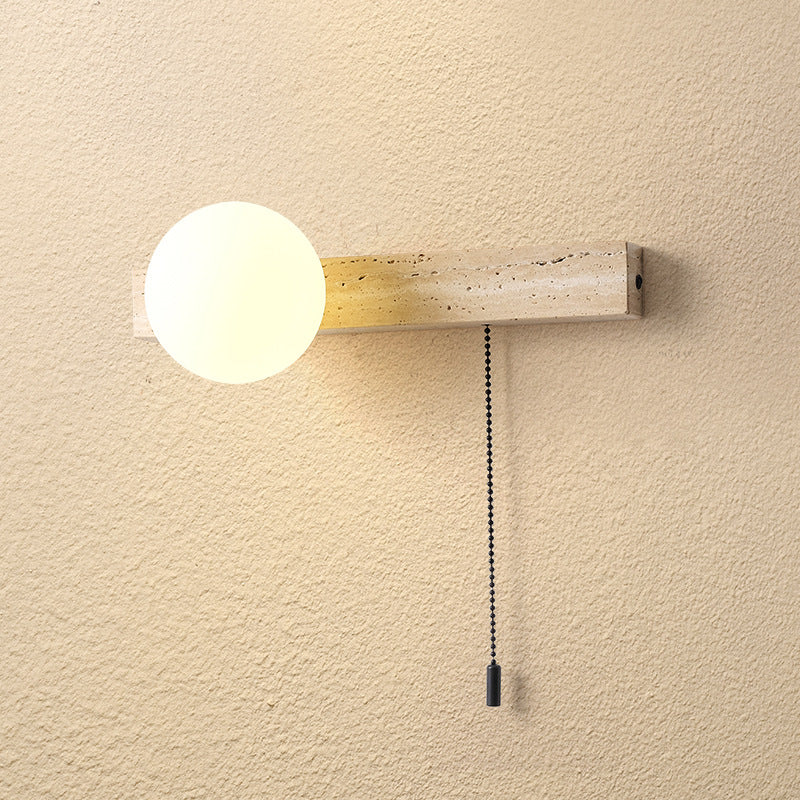 Wabi Sandy Wind Bedroom Bedside Wall Lamps Medieval Creative Designer Living Room Background Wall Stairs Cream Wind Yellow Travertine