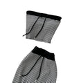 Lazy style slit skirt two-piece set women's summertie back waist tube top silmstraight-leg skirt work clothingsuit