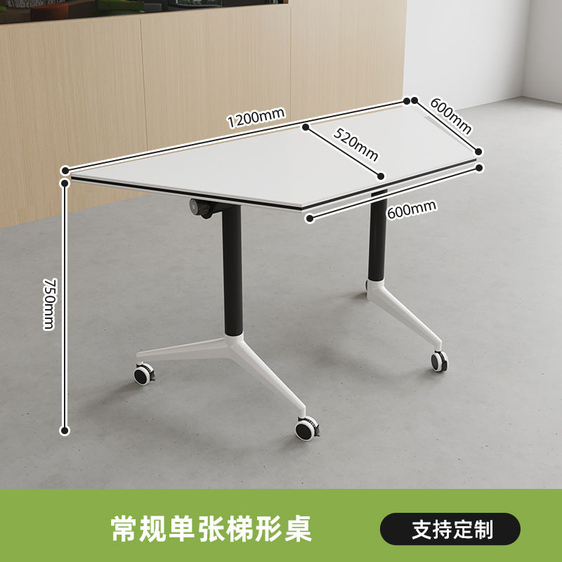 Desk trapezoidal foldable training table and chair combination patchwork bench conference table training room desk movable classroom