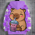 Kids' hoodie jacket, cross-border hot seller: cute cartoon print fashion zip-up hoodie for girls, dropshipping available