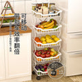 Kitchen foldable vegetable storage rack multi-layer floor-standing fruit storage rack for home free installation vegetable basket storage basket