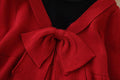 new year's & christmas girls' knit sweater dress - sweet & chic bow detail