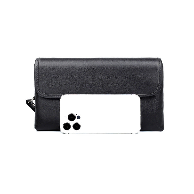 New leather men's bag simple men's clutch bag horizontal casual envelope bag first layer cowhide men's clutch bag