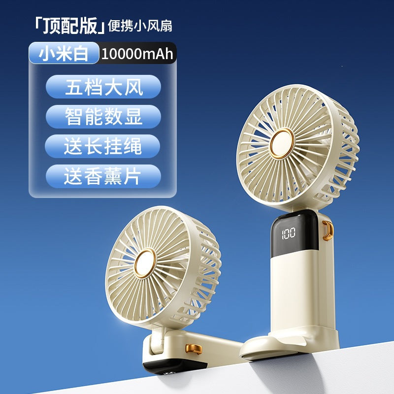 26 cross-border new portable fan semiconductor cold compress desktop stand light sound outdoor high wind handheld small fan