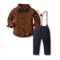 Kids autumn clothing export children's clothing christmas clothing long sleeves shirt suspenders children's suit baby boy first birthday dress