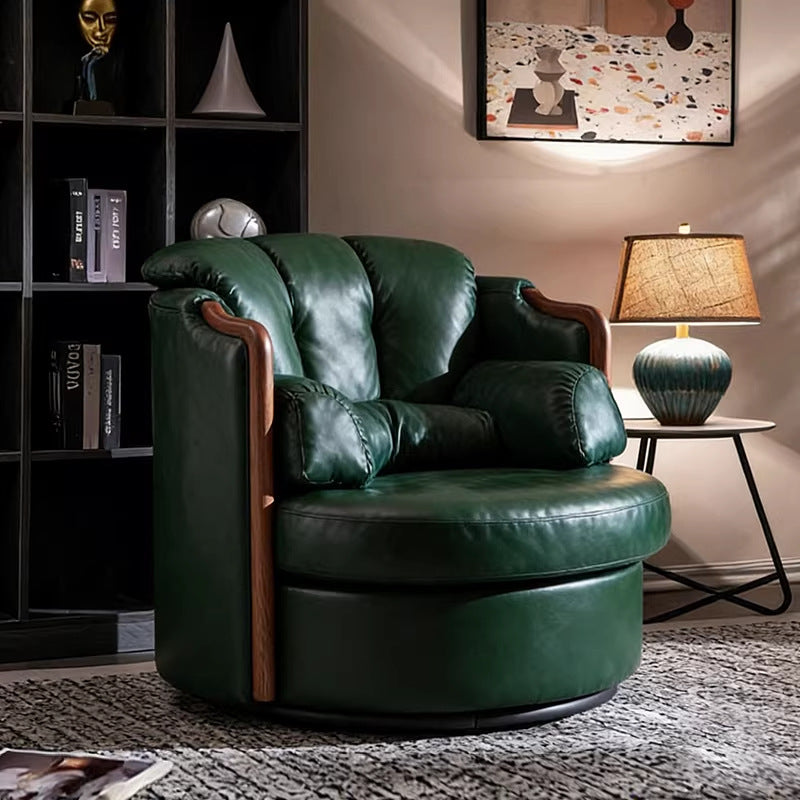 Second-hand style rotate casual chair armchair tea main chair living room study casual chair accessible luxury full cowhide office chair