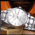 Xiangshiman gold steel watch - stainless steel waterproof quartz watch for middle-aged and elderly men - fashionable men's wristwatch with 2035 movement