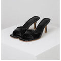 export patent leather high heel mules women's  summer new square toe stiletto heel outdoor plus size women's sandals