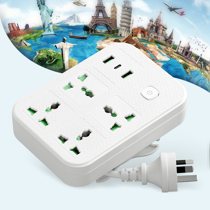 British standard usb plug strip smart wiring board european standard american standard multi-function plug strip british standard pd fast charging base 2-pin plug