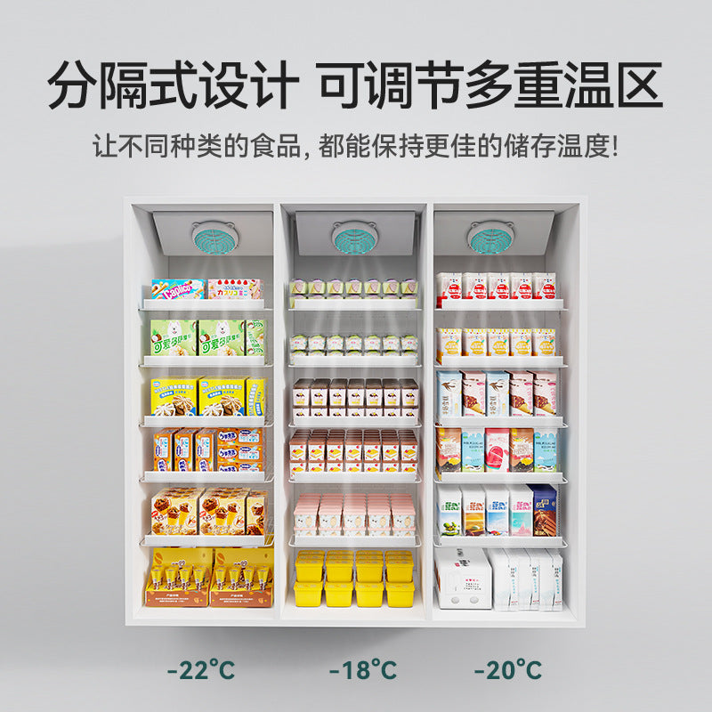 -22°c food freezer, air-cooled, independent door temperature control, commercial high-capacity ice cream display case for frozen treats