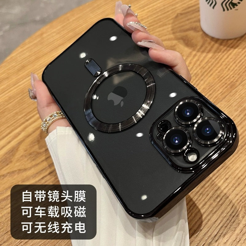 Electroplated magnetic cd pattern case for apple 17 pro max, 13, cross-border iphone 16 soft shell protective cover, 15