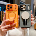 Dazzling armor skin feel magnetic invisible stand compatible iphone 17 pro max phone case apple 16 anti-drop matte case