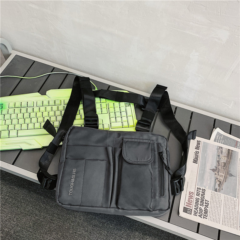 New street trend men's and women's socks puppet app hip hop tactical functional backpack tooling locomotive chest bag harbor style satchel