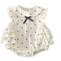Summer baby girl's flutter-sleeve triangle romper, a super stylish and trendy outfit for a baby girl's 100-day celebration, princess-style korean fashion