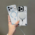 New lens holder compatible with apple 17 magnetic phone case, c-port transparent drop-proof iphone 16 pro protective case