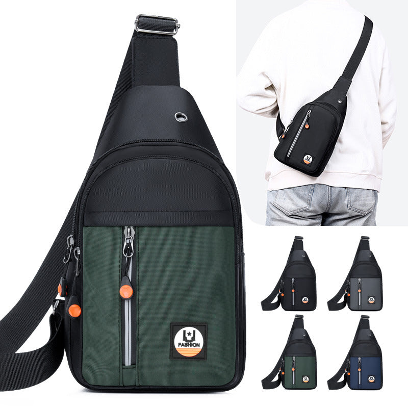 Foreign trade new men's breast bag Korean version multi-layer storage versatile shoulder bag going out trendy sports cycling messenger bag
