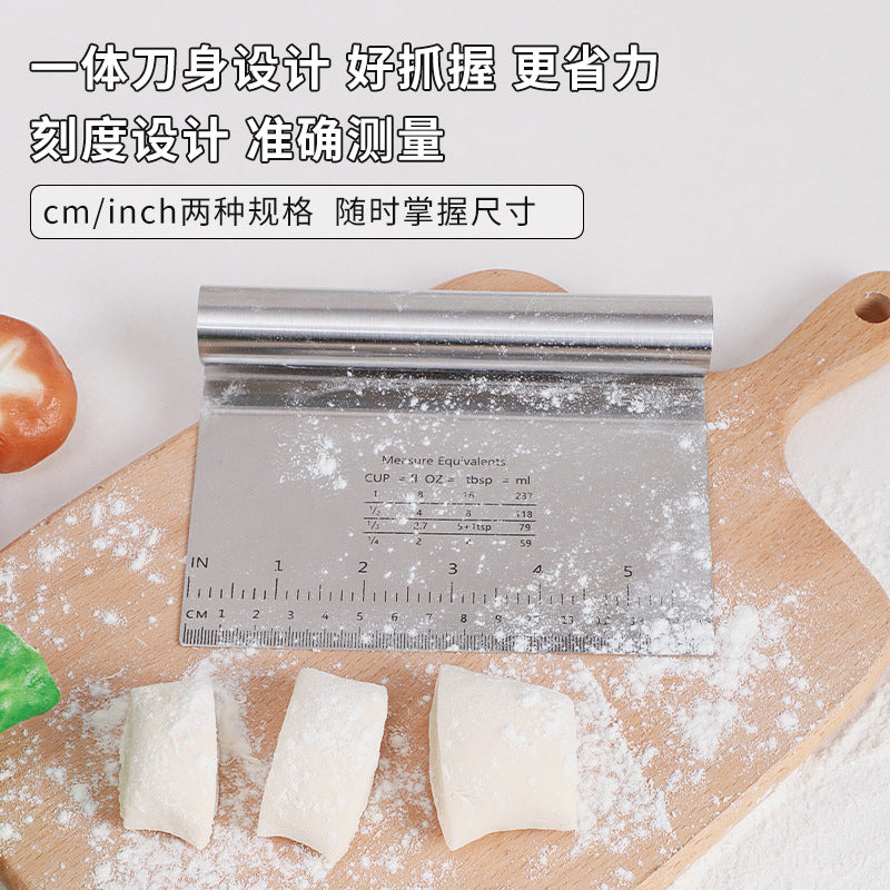 Stainless steel rice noodle scraper, dough cutter, fried stick scraper, pizza steamed bun bread dough baking slicing tool