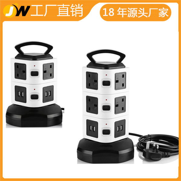 JW socket with USB vertical socket with USB multi-layer, American standard USB charging socket, European power strip